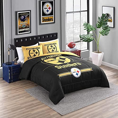  Sweet Home Collection NFL Bedding Comforter Set Officially Licensed Luxurious Down Alternative With Shams Team Print, Green Bay Packers, Twin/Twin XL