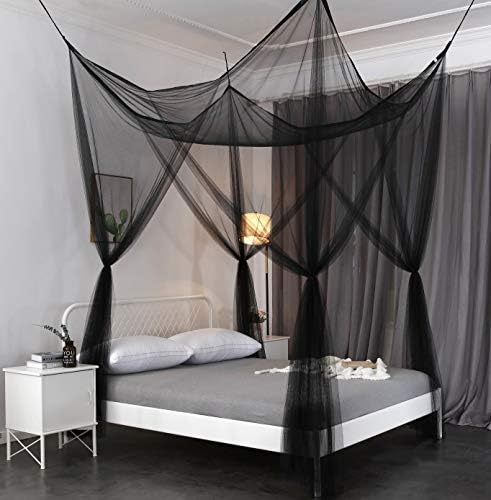  OctoRose 4 Poster Bed Canopy Netting Functional Mosquito Net, Red