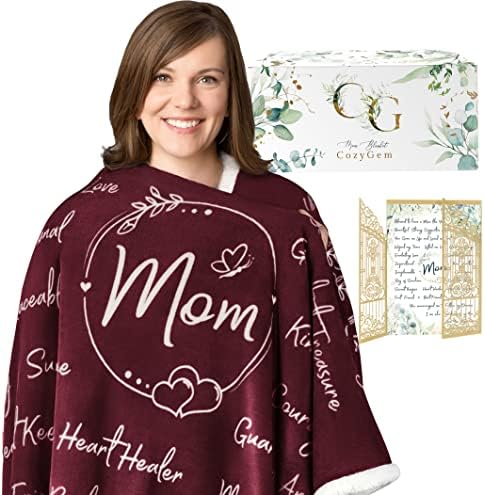  Mom Blanket, Mom Birthday Gifts, From Daughter Or Son, Best Mom Cozy Throw Blankets With Letter, Mom Gifts, Love You Mom Blanket, Mothers Day Blanket, 65x50, Fleece - Gray
