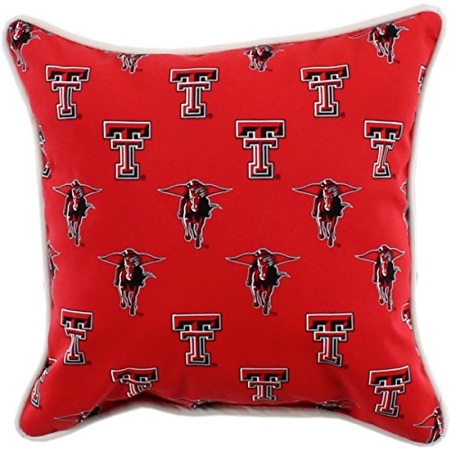  College Covers Outdoor Decorative Pillow Pillow, 16" X 16", Texas Tech Red Raiders