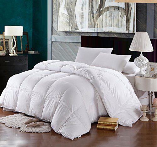  Goose-Down Comforter, 500-Thread-Count, 100% Cotton Shell, 750FP - 61 Ounce, Oversized King