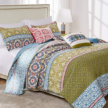  Greenland Home Shangri-La Quilt Set, 3-Piece Full/Queen, Multi