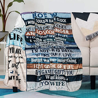  Nniversary Romantic Gifts For Husband, Ultra-Soft Micro Fleece Sherpa Throw Blanket, Valentines Day Gifts For Him, Husband Birthday Gifts From Wife, For Bedding Sofa And Travel (80x60inch)