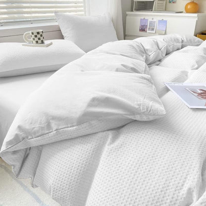  Nanko Seersucker King Comforter Set Black 3 PC All Season Reversible Down Alternative Quilted Duvet Insert, Microfiber Filling, Luxury Hotel Quality Bedding Sets In A Bag, Size 90 X 104 Inch