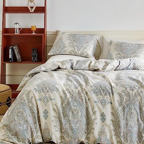  YuHeGuoJi Brown Plaid Duvet Cover Queen 100% Cotton White Gingham Duvet Cover 3 Pcs Set 1 Geometric Checkered Duvet Cover With Zipper Ties 2 Pillowcases Neutral Modern Gingham Grid Bedding Set Soft