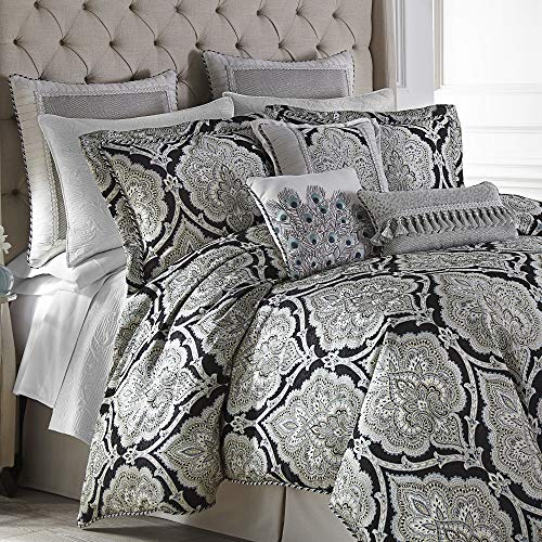  Croscill Dianella Queen Comforter Set, Black