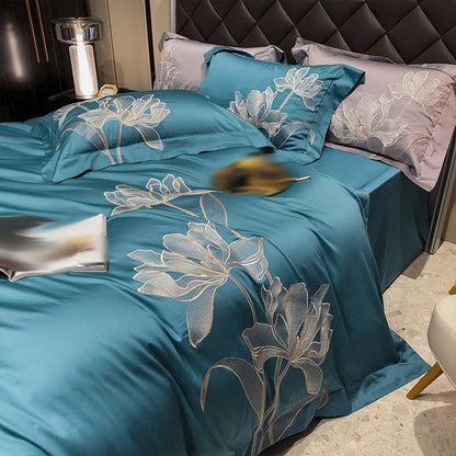  LEIGE Home Textiles Bed Sheet Four-Piece Cotton Quilt Cover Bedding Sets (Color : D, Size : 220 * 240cm)