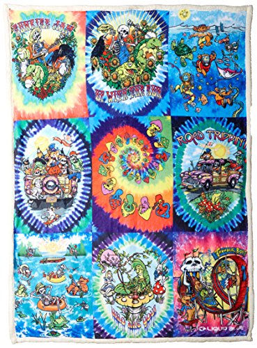  Men's Hippy Collection Tie Dye Warm Coral Fleece Throw Blanket, Multi, 50" X 60"