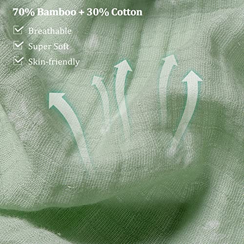 Viviland Swaddle Blanket, 100% Cotton Muslin Swaddle Blanket For Boys Girls, 4 Pack Baby Swaddle Blanket Muslin Swaddle Receiving Blanket For Newborn, Muslin Blanket Soft Silky Breathable, 47X47In