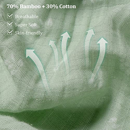  Viviland Swaddle Blanket, 100% Cotton Muslin Swaddle Blanket For Boys Girls, 4 Pack Baby Swaddle Blanket Muslin Swaddle Receiving Blanket For Newborn, Muslin Blanket Soft Silky Breathable, 47X47In