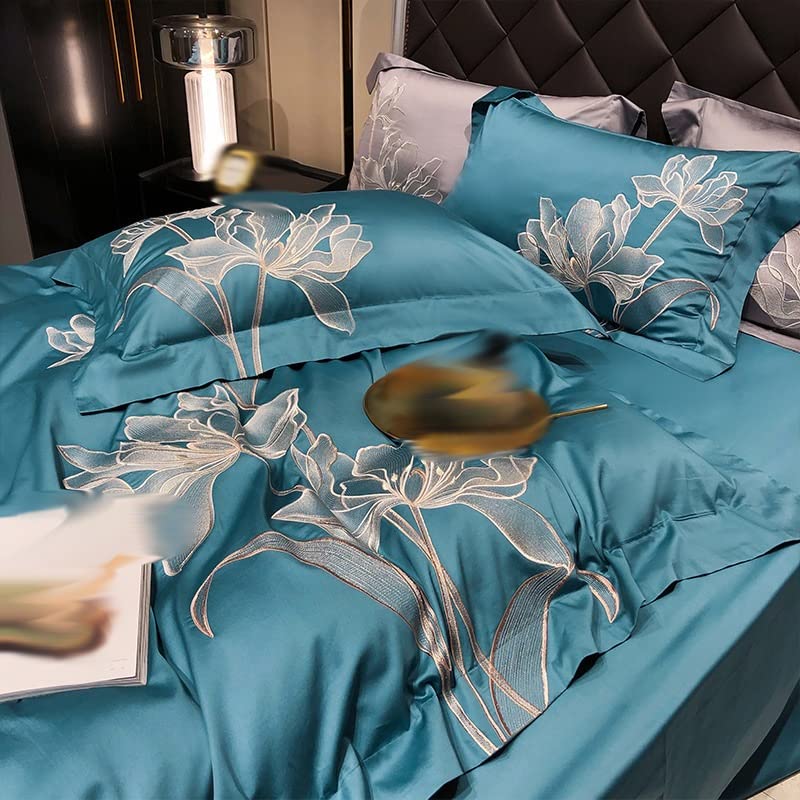 LEIGE Home Textiles Bed Sheet Four-Piece Cotton Quilt Cover Bedding Sets (Color : D, Size : 220 * 240cm)