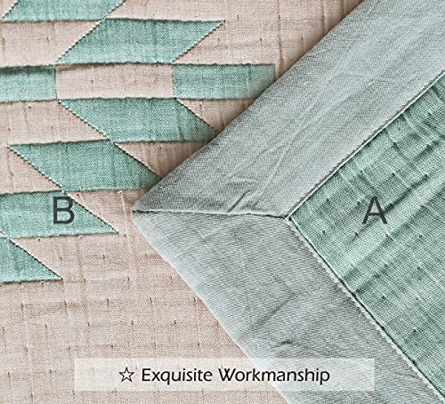  Queen Blanket For Summer Tencel Cotton Lyocell Quilted Blanket 90x90 Lightweight Bedspread Soft Breathable Blanket Teal