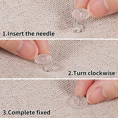  60PCS Upholstery Tacks - Bed Skirt Pins Or Holders Clear Head Upholstery Pins, Headliner Pins Twist Fabric Pins For Slipcovers And Bedskirts