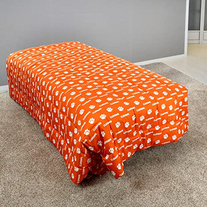 COLLEGE COVERS Everything Comfy Clemson Tigers Reversible Big Logo Soft And Colorful Comforter, Full