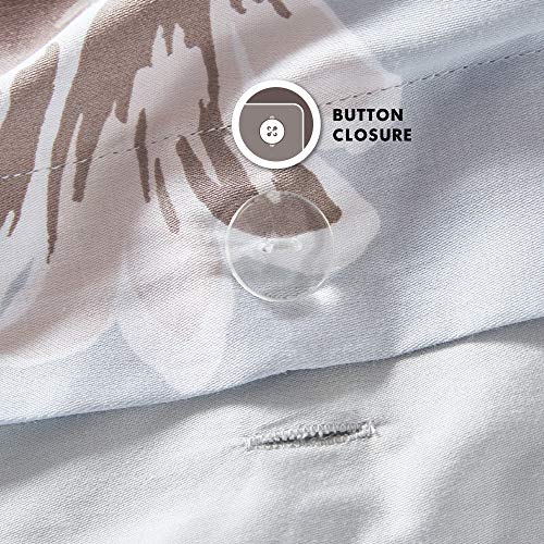  By INTELLIGENT DESIGN Reversible 100% Cotton Sateen Duvet - Breathable Comforter Cover, Modern All Season Bedding Set With Sham (Insert Excluded), Adrea, Floral Blue Full/Queen(90"x90")