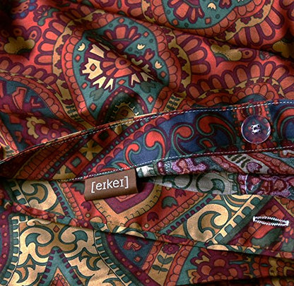  Boho Paisley Print Luxury Duvet Quilt Cover And Shams 3pc Bedding Set Bohemian Damask Medallion 350TC Egyptian Cotton Sateen (King)