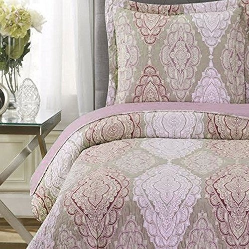  Royal Hotel Bedding Jewel Oversized Coverlet Set, Luxury Printed Design Quilt, Bedspread Set - Filled Quilts - Fits Pillow Top Mattresses - 3PC Set - King/California King Size