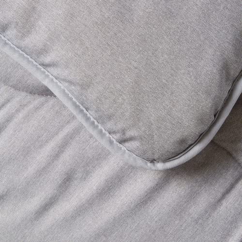  - All-in-One Comforter - All Season - Queen - Herringbone Collection - Luxury Bedding - Machine Washable - Hypoallergenic - Storm Gray