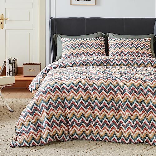  SUSYBAO Vintage Floral Duvet Cover King 100% Egyptian Cotton Garden Botanical Duvet Cover 3 Pieces Set 1 White Flower Duvet Cover With Zipper Ties 2 Pillowcases Luxury Ultra Soft Retro Plant Bedding