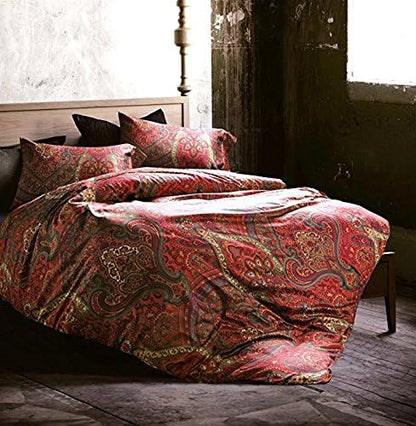  Boho Paisley Print Luxury Duvet Quilt Cover And Shams 3pc Bedding Set Bohemian Damask Medallion 350TC Egyptian Cotton Sateen (King)