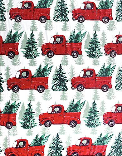  Christmas Holiday Throw Blanket: Country Rustic Red Truck With Tree Design, Picking Out The Tree