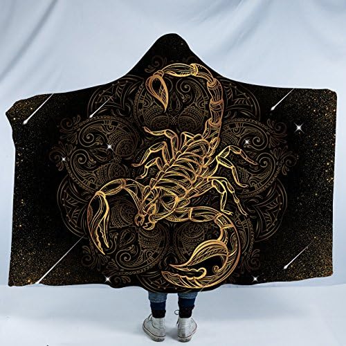  Sea Turtle Hooded Blanket Gold Bright Turtle Sherpa Blanket Hooded Turtle Throw Teen Adult Hooded Blanket (60"x 80")