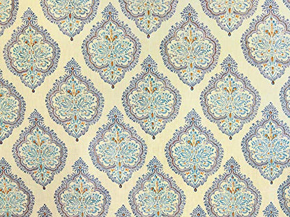  Dew ~ Stylish Elegant Yellow Blue French Queen Bedspread 90x90