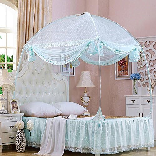  CdyBox Princess Mosquito Net Bed Tent Canopy Curtains Netting With Stand Fits Twin Full Queen (Purple, Full/Queen)