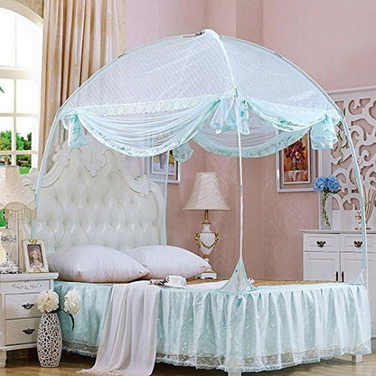  CdyBox Princess Mosquito Net Bed Tent Canopy Curtains Netting With Stand Fits Twin Full Queen (Purple, Full/Queen)