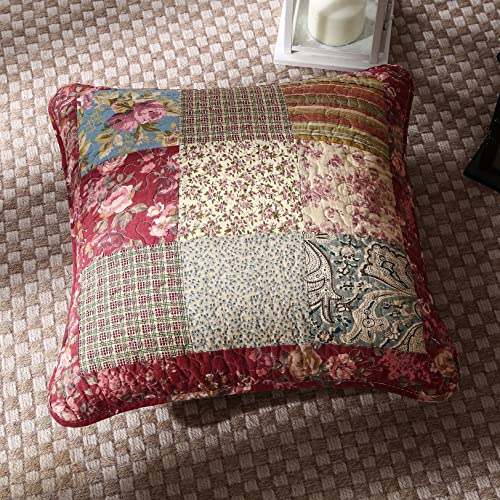  Cotton Patchwork Vintage Antique Floral Fairy Tale Tea Party 26x26 Euro Sham 1 Piece