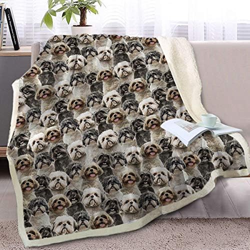  BlessLiving Shetland Sheepdog Blanket Fuzzy Dog Blanket For Kids Adults Puppy Lovey Fleece Blanket Shetland Sheepdog Pattern Sherpa Throw Blanket Shetland Sheepdog Gifts For Women (50 X 60 Inches)