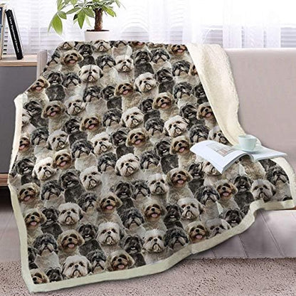  BlessLiving Shetland Sheepdog Blanket Fuzzy Dog Blanket For Kids Adults Puppy Lovey Fleece Blanket Shetland Sheepdog Pattern Sherpa Throw Blanket Shetland Sheepdog Gifts For Women (50 X 60 Inches)