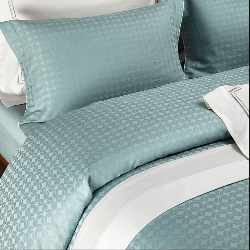  LEIGE Bedding Cotton Jacquard Sateen Four-Piece Villa Bedding Simple Skin-Friendly Soft Four-Piece Set (Color : E, Size : 200 * 230cm)
