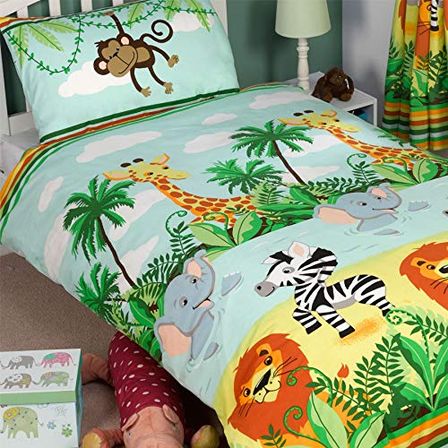  Jungle-Tastic Single/US Twin Duvet Cover And Pillowcase Set