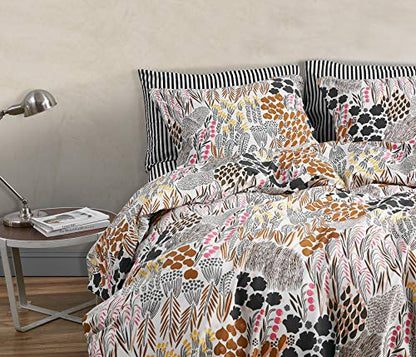  Marimekko - Queen Duvet Cover Set, Cotton Percale Bedding With Matching Shams, All Season Home Decor (Pieni Letto Multicolor, Queen)