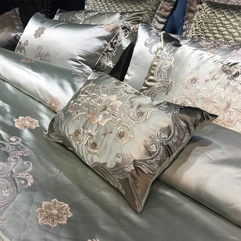  WALNUT Jacquard Four-Piece Bed Sheet Bedding Green (Color : D, Size : 220 * 240cm)