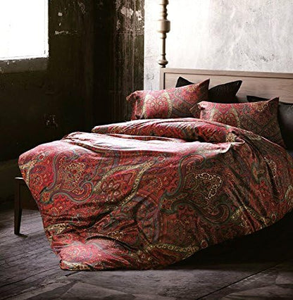  Boho Paisley Print Luxury Duvet Quilt Cover And Shams 3pc Bedding Set Bohemian Damask Medallion 350TC Egyptian Cotton Sateen (King)