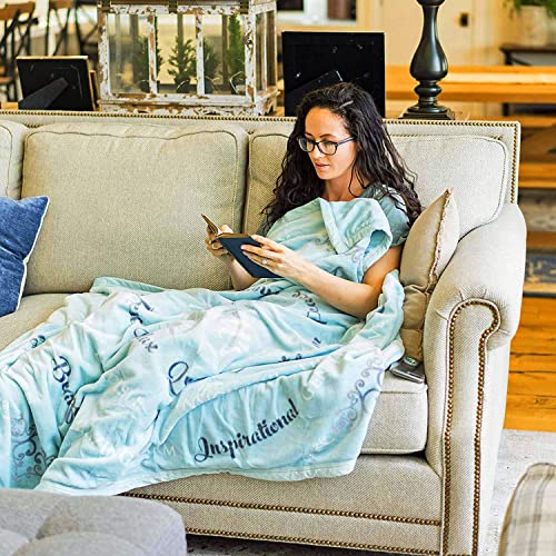  Mom's Time Out Velvet Luxury Throw Blanket 50x60 Soft Sentiments Teal