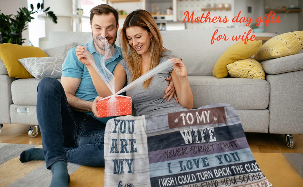  Mothers Day Birthday Gifts For Wife From Husband,Wife Birthday Gift Ideas,Mother Day Wedding Anniversary Birthday Romantic Gifts For Her,Wife Blanket 60X50