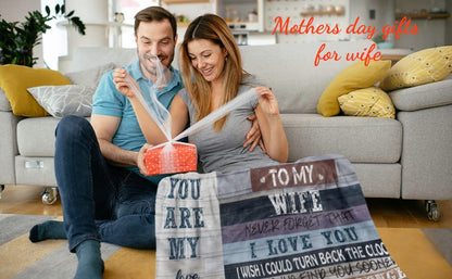  Mothers Day Birthday Gifts For Wife From Husband,Wife Birthday Gift Ideas,Mother Day Wedding Anniversary Birthday Romantic Gifts For Her,Wife Blanket 60X50