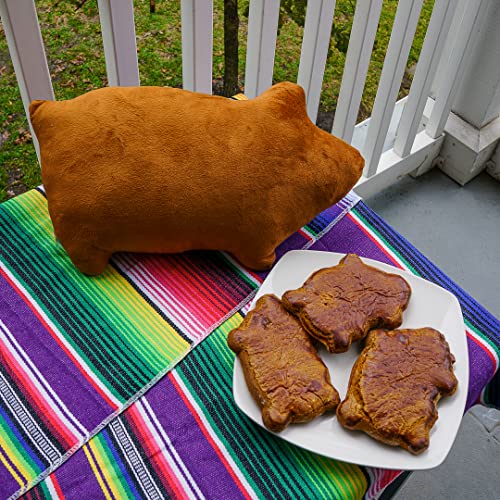  SOMOMEX Marranitos Pillow - Mexican Bread Pillow - Pan Dulce Pillow - Puerquito Almohada For Desk Office Travel - Face Pillow - Plush Squishy Pillow - Novelty Pillow - Mexican Gift - Mexican Decor