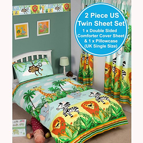  Jungle-Tastic Single/US Twin Duvet Cover And Pillowcase Set