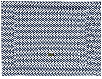  Lacoste 100% Cotton Percale Pillowcase Pair, Graphic Stripe Print, Dark Grey, Standard