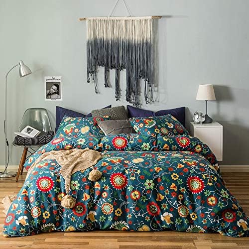  SUSYBAO Constellation Patterned Duvet Cover Queen 100% Cotton Navy Duvet Cover Set 3 Pieces 1 Navy Blue Galaxy Space Duvet Cover With Zipper Ties 2 Pillow Cases Luxury Soft Constellation Bedding Set