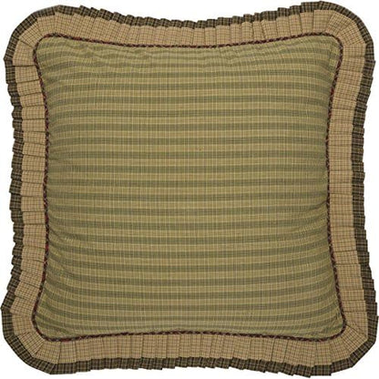  Tea Cabin Green Plaid King Pillow Case Set Of 2 21x40 Country Rustic Bedding Accessory, Moss Green