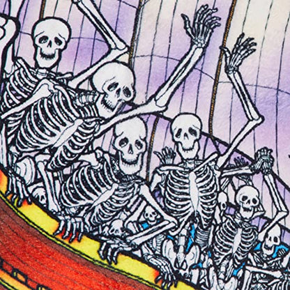  Men's Grateful Dead Ship Of Fools Warm Coral Fleece Throw Blanket, Multicolor, 50" X 60"