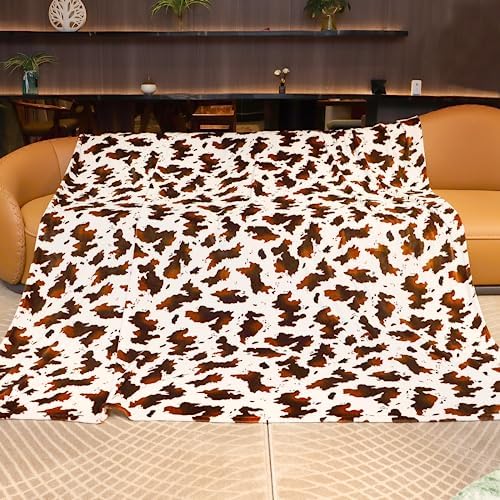  Fleece Blanket Cow Print Soft Throw Blanket Lightweight Throw Blanket