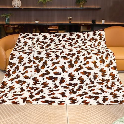  Fleece Blanket Cow Print Soft Throw Blanket Lightweight Throw Blanket