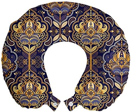  Ambesonne Mermaid Travel Pillow Neck Rest, Underwater Fantasy Fish Girl Woman Swimming Exotic Cartoon, Memory Foam Traveling Accessory For Airplane And Car, 12", Lilac Blue