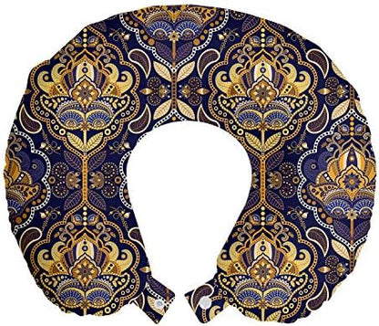  Ambesonne Mermaid Travel Pillow Neck Rest, Underwater Fantasy Fish Girl Woman Swimming Exotic Cartoon, Memory Foam Traveling Accessory For Airplane And Car, 12", Lilac Blue